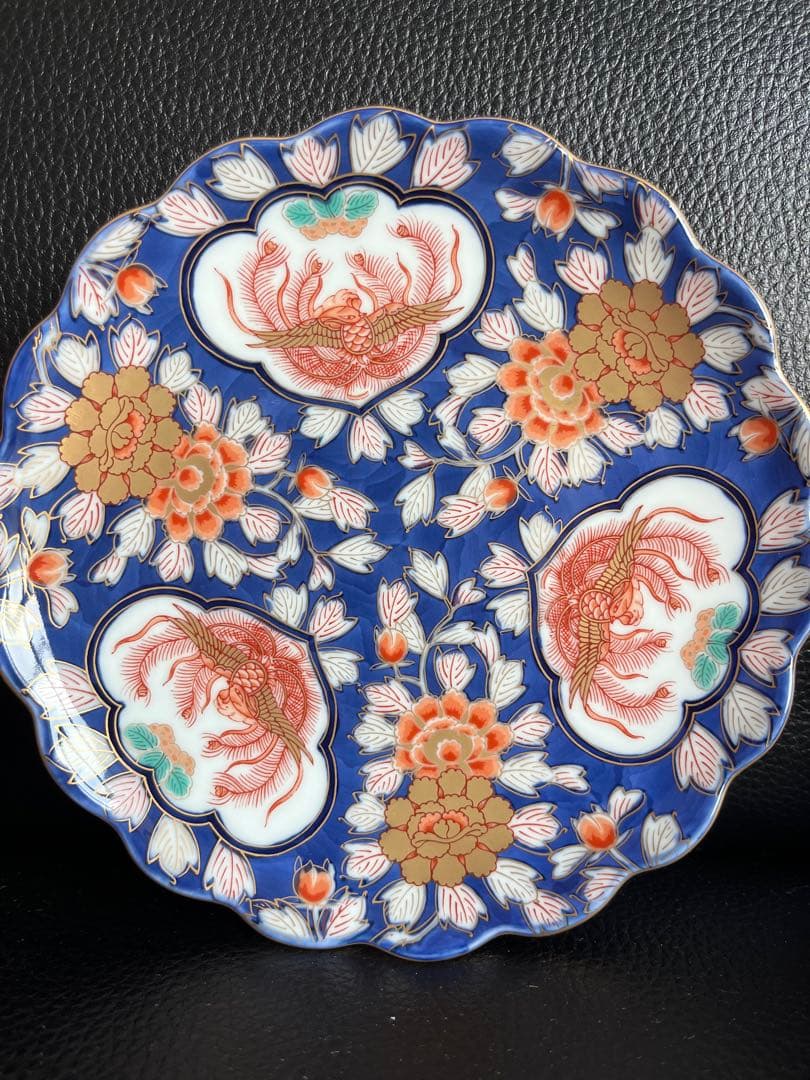 PVC幸楽窯　献上手古伊万里鳳凰　金襴手　金彩鳳凰牡丹文様　皿５枚