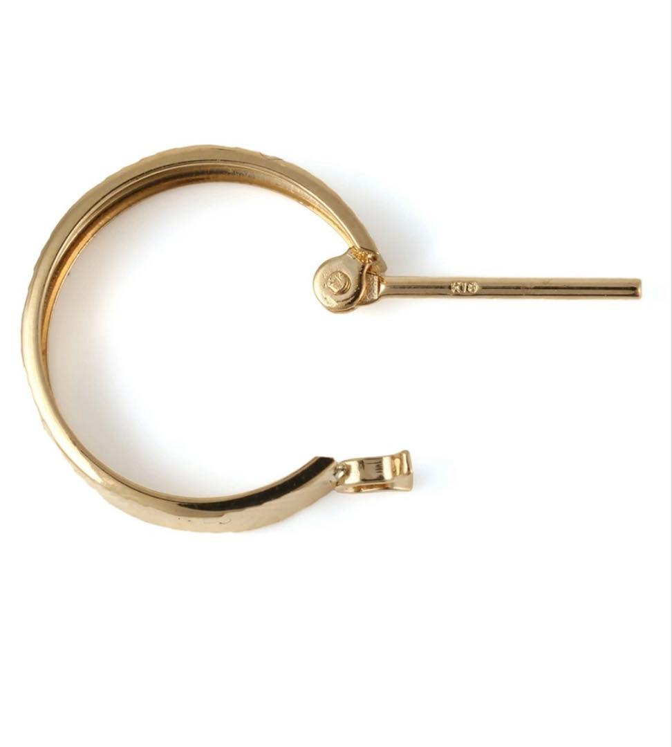 VALUABLE K18イエローゴールドフープピアス