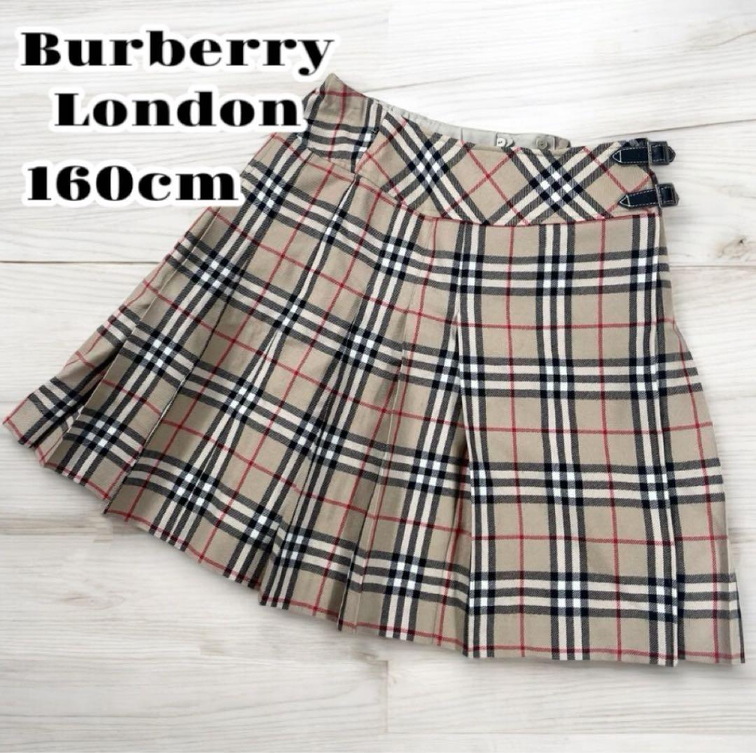【美品】バーバリーロンドン ノバチェックプリーツ スカート160cm