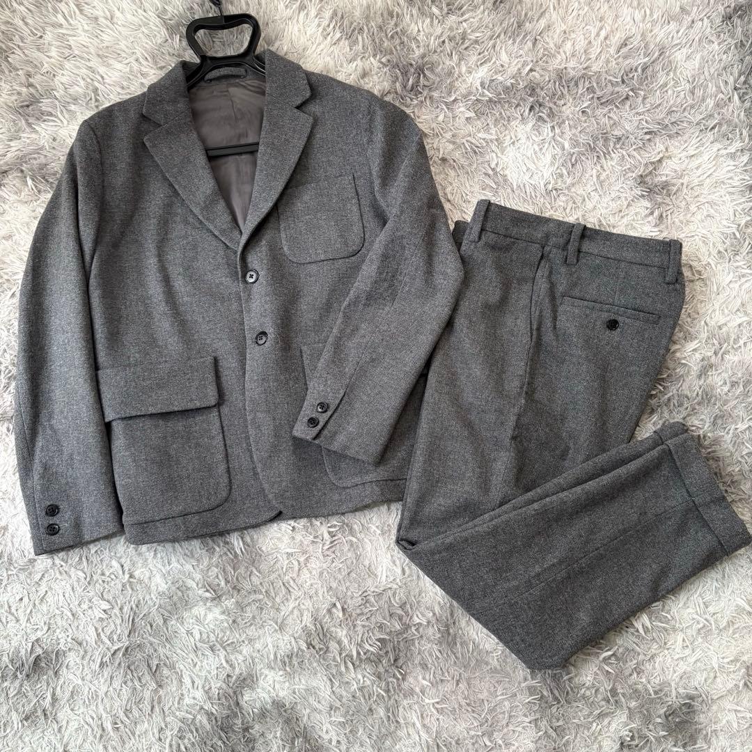 【美品】YAECA ヤエカ 上品 ウール グレー セットアップ Sサイズ