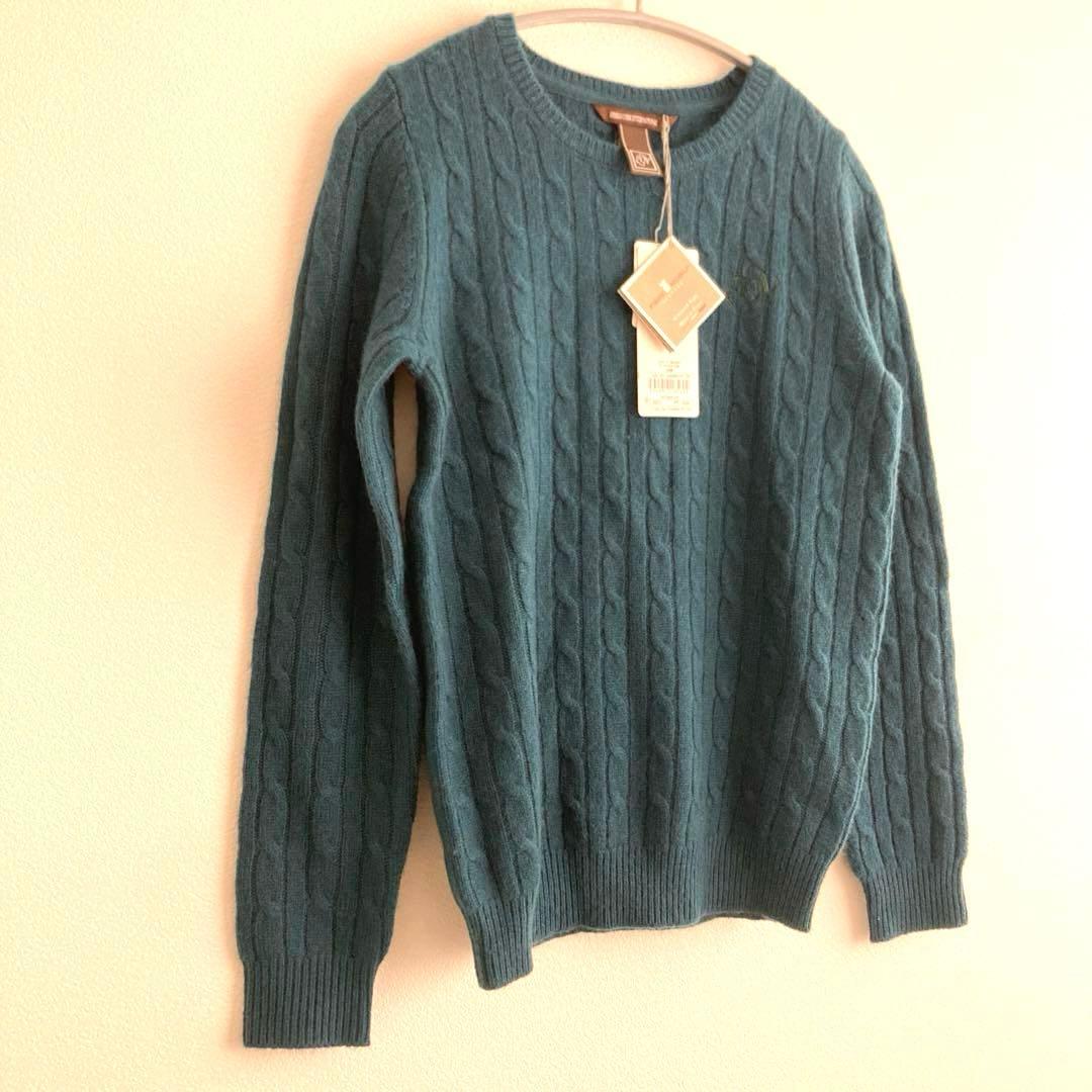 新品ゾーイZOY ティール長袖ケーブルニットセーターレディースSゴルフ