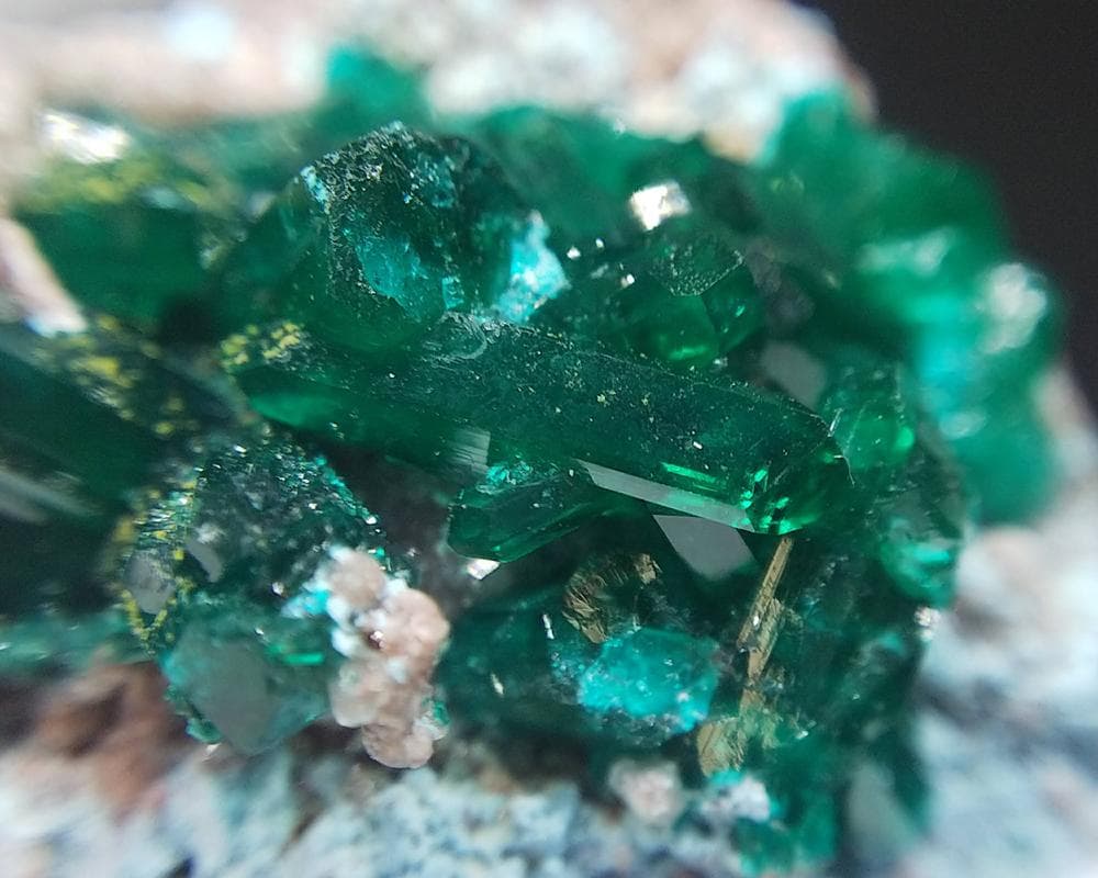 526 ダイオプテーズ プランへ石 翠銅鉱 クラスター コンゴ産