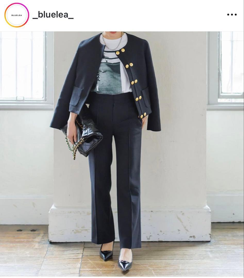 BLUELEA ブルレア　ダブルボタンツイードジャケット ブラック