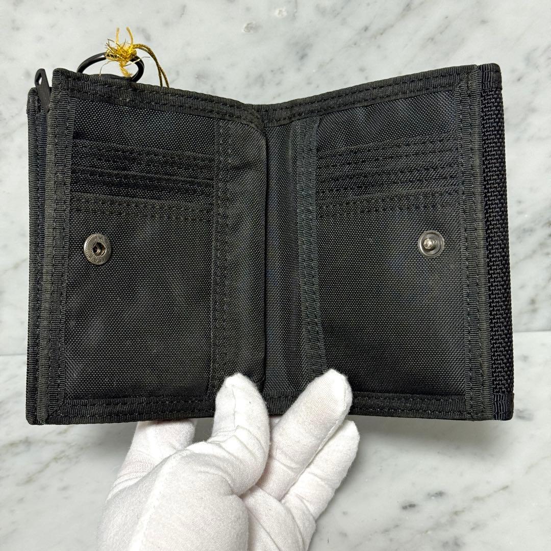 新品 未使用 PORTER ポーター 二つ折り財布 ブラック 黒 ナイロン
