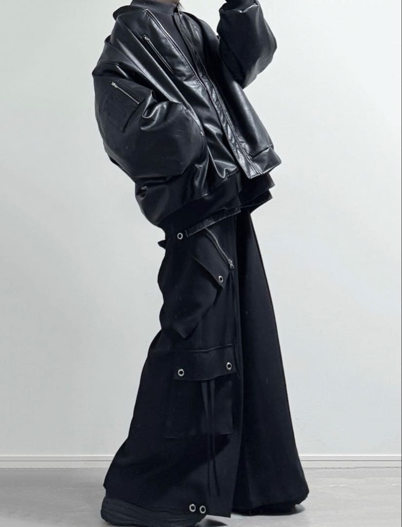 ルーズシルエットメタルジップ ボリュームma-1ブルゾン