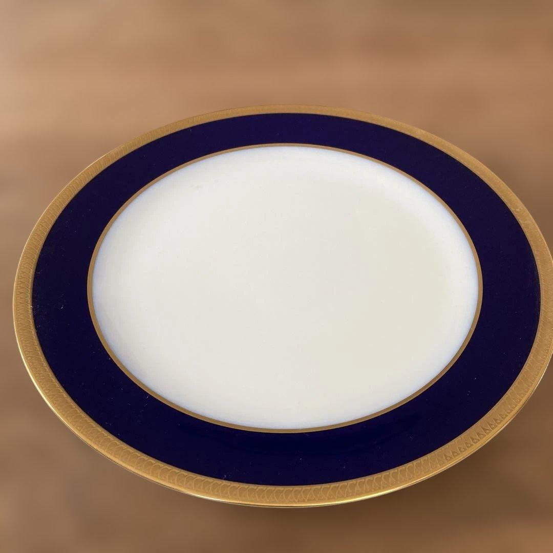 【ひろちゃん】大倉陶園　瑠璃片葉金蝕 26cmプレート5枚セット