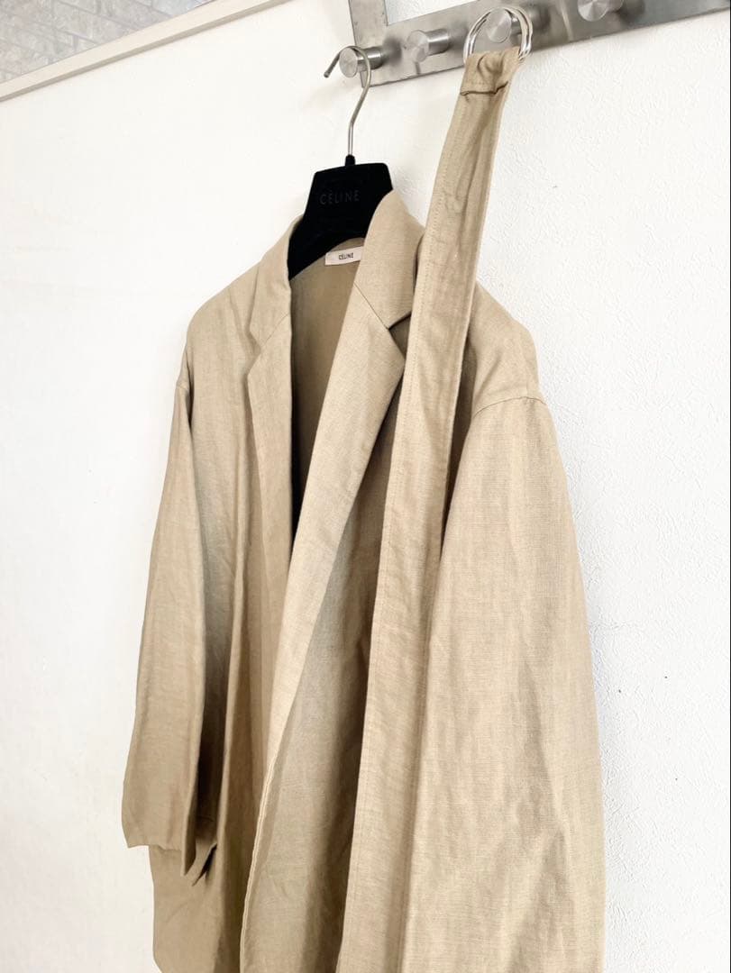 希少✨オールドセリーヌ フィービー期 リネン ロングコート ガウン ベージュ36