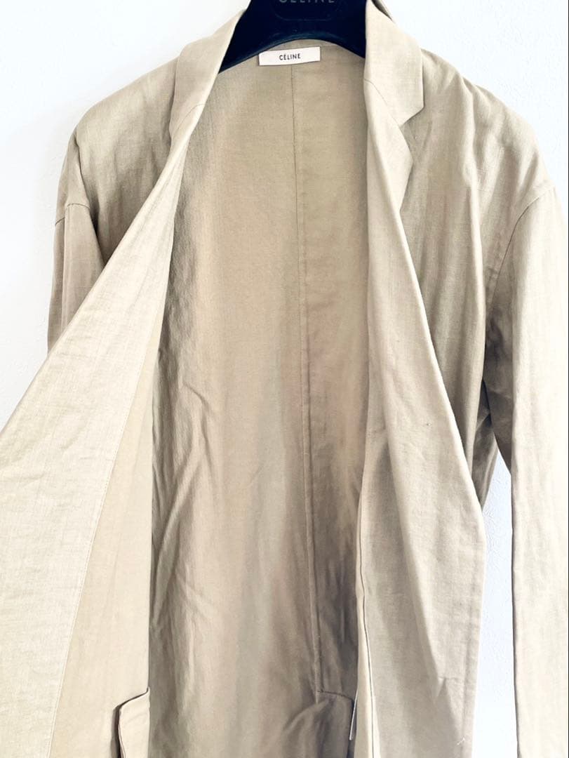 希少✨オールドセリーヌ フィービー期 リネン ロングコート ガウン ベージュ36