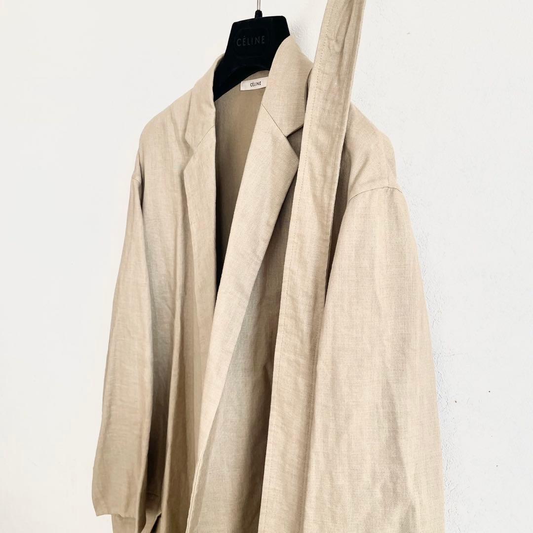 希少✨オールドセリーヌ フィービー期 リネン ロングコート ガウン ベージュ36