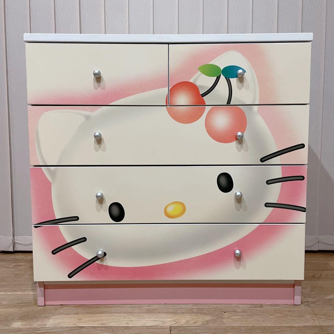 美品✨キティちゃん タンス 木製 チェスト 引き出し ハローキティ キャビネット