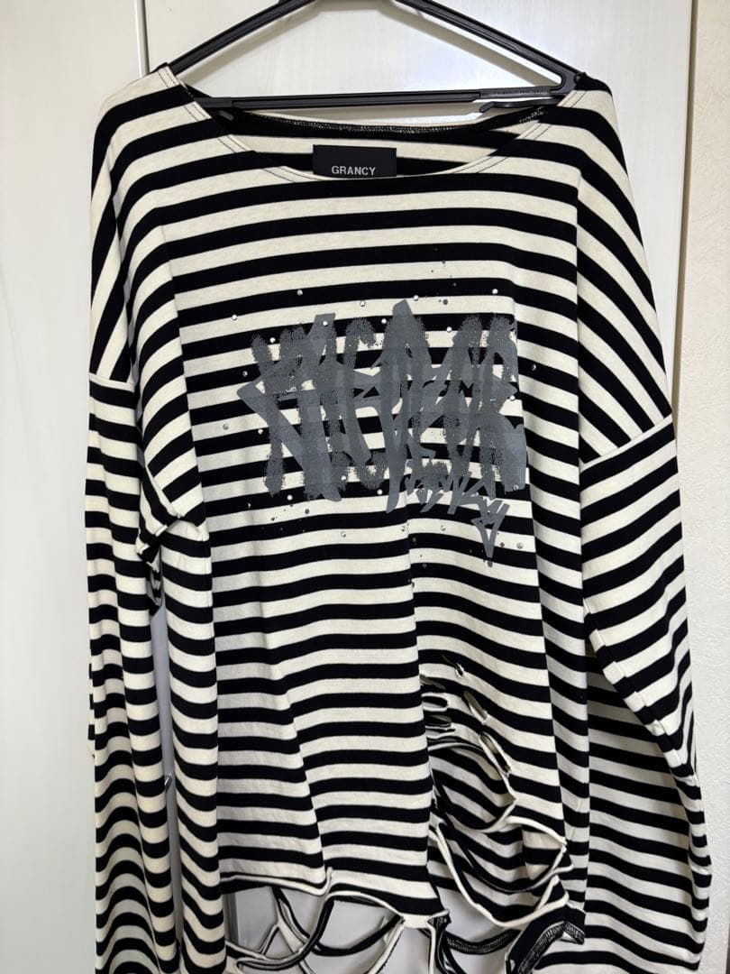 たらふく【GRANCY】総柄ラインストーングラフィックロンT レオパード