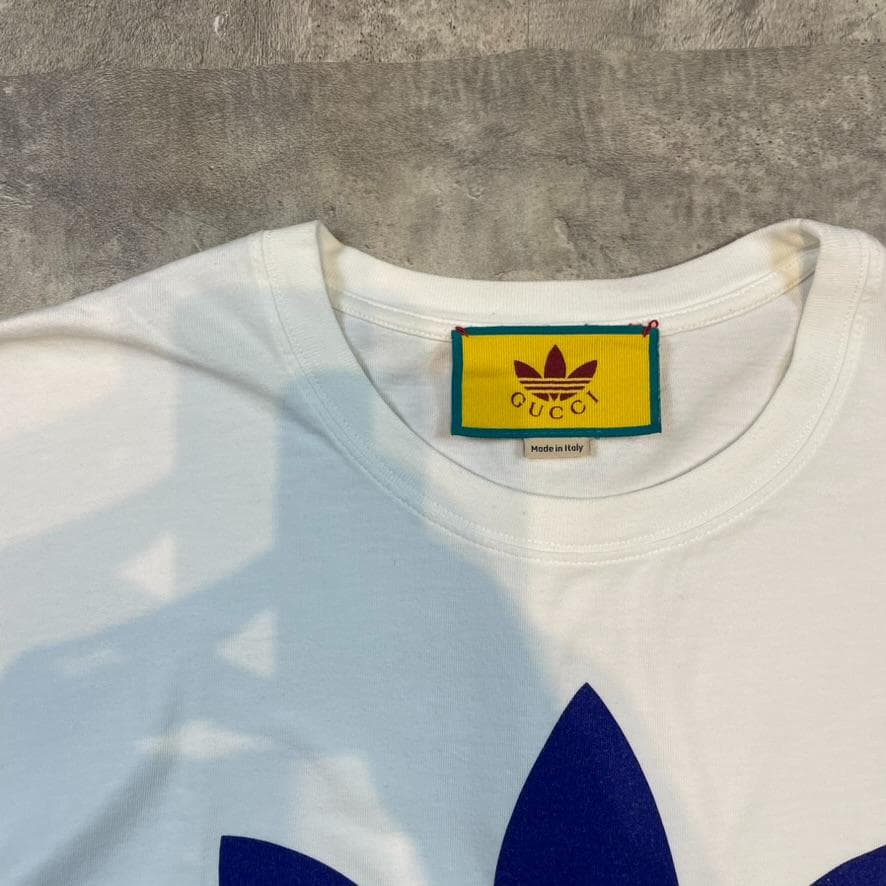 GUCCI × adidas コラボ Tシャツ ロゴ プリント ホワイト