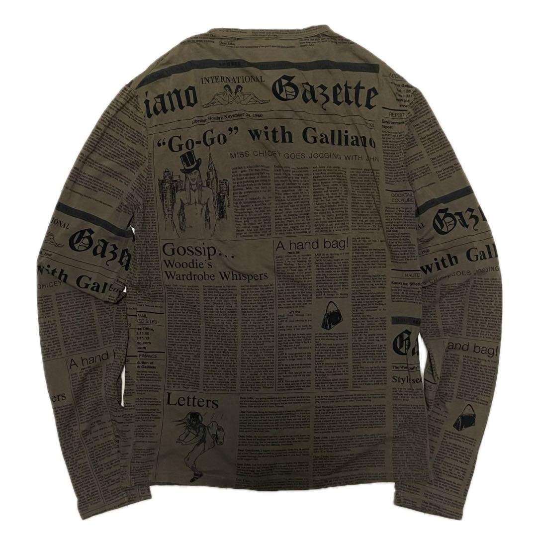 トップス Y2K John Galliano newspaper long tee