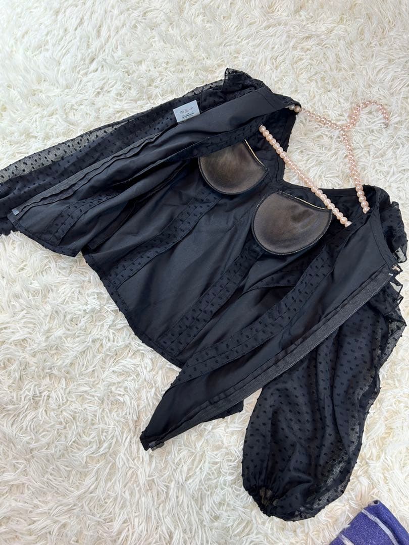 新品　ブラウス　フラメンコ衣装　ドット　水玉　レース