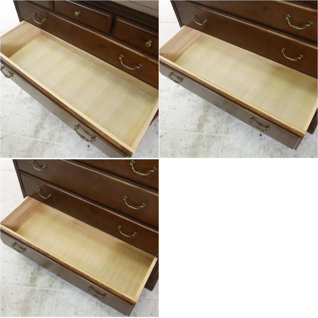 値下府中家具 整理箪笥 5段 ワイドチェスト クラシック調 府中家具工業協同組合