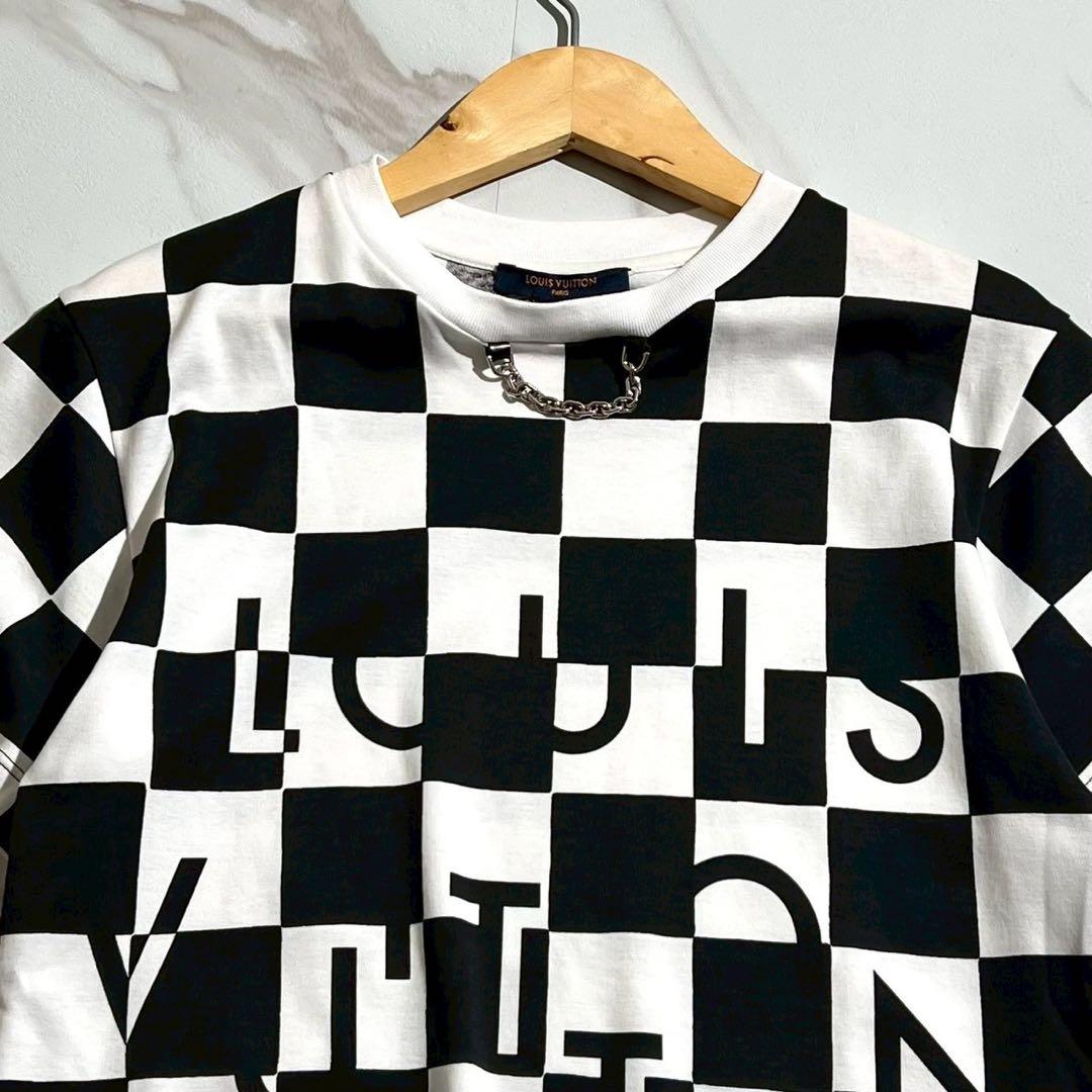 LOUIS VUITTON ルイヴィトン Tシャツ チェーン ダミエ柄 現行タグ