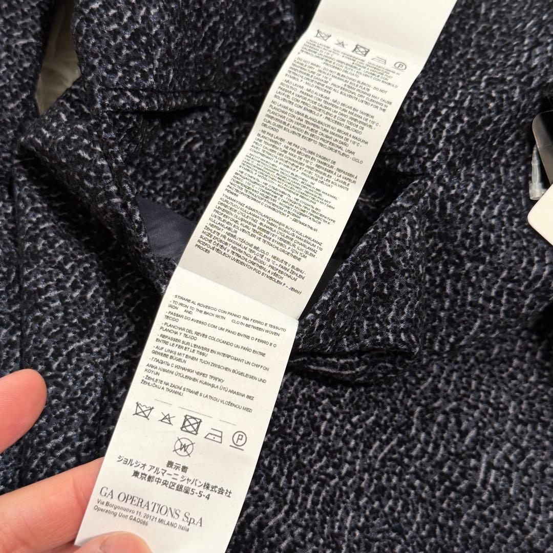 未使用タグ付き2XLサイズ相当　エンポリオアルマーニ　テーラード　アンコン　総柄