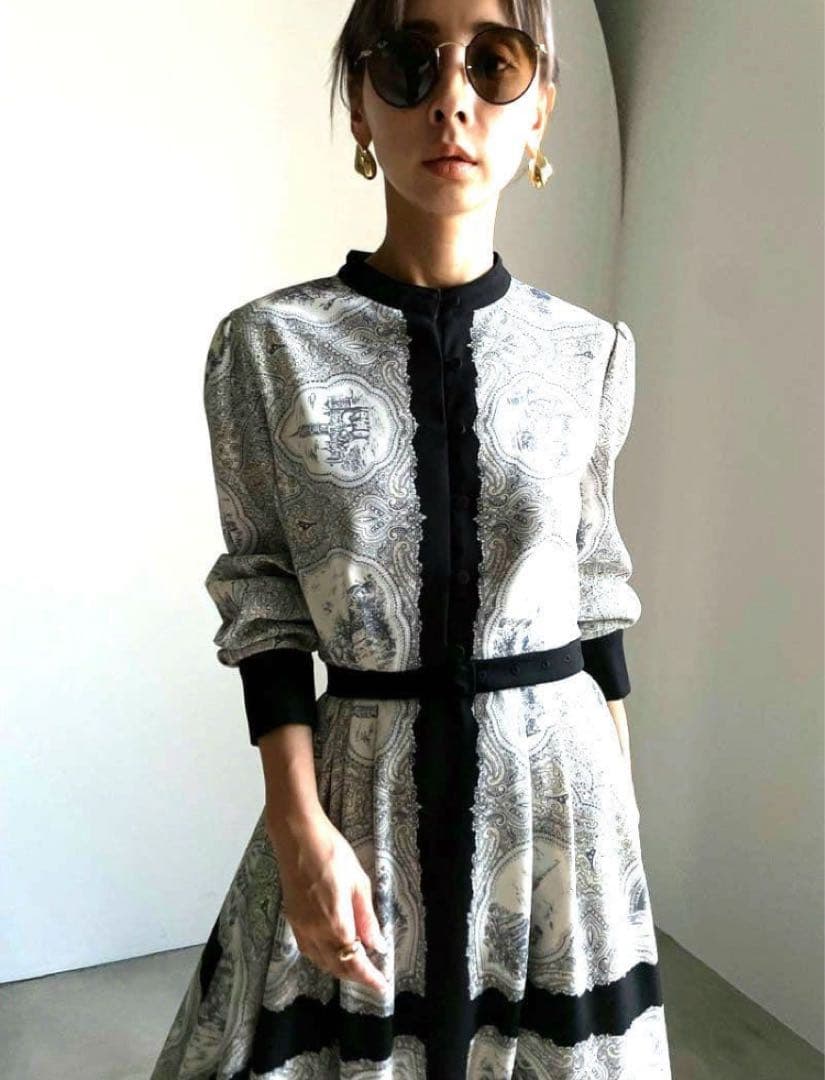 LANDSCAPE SCARF DRESS　ameri vintage