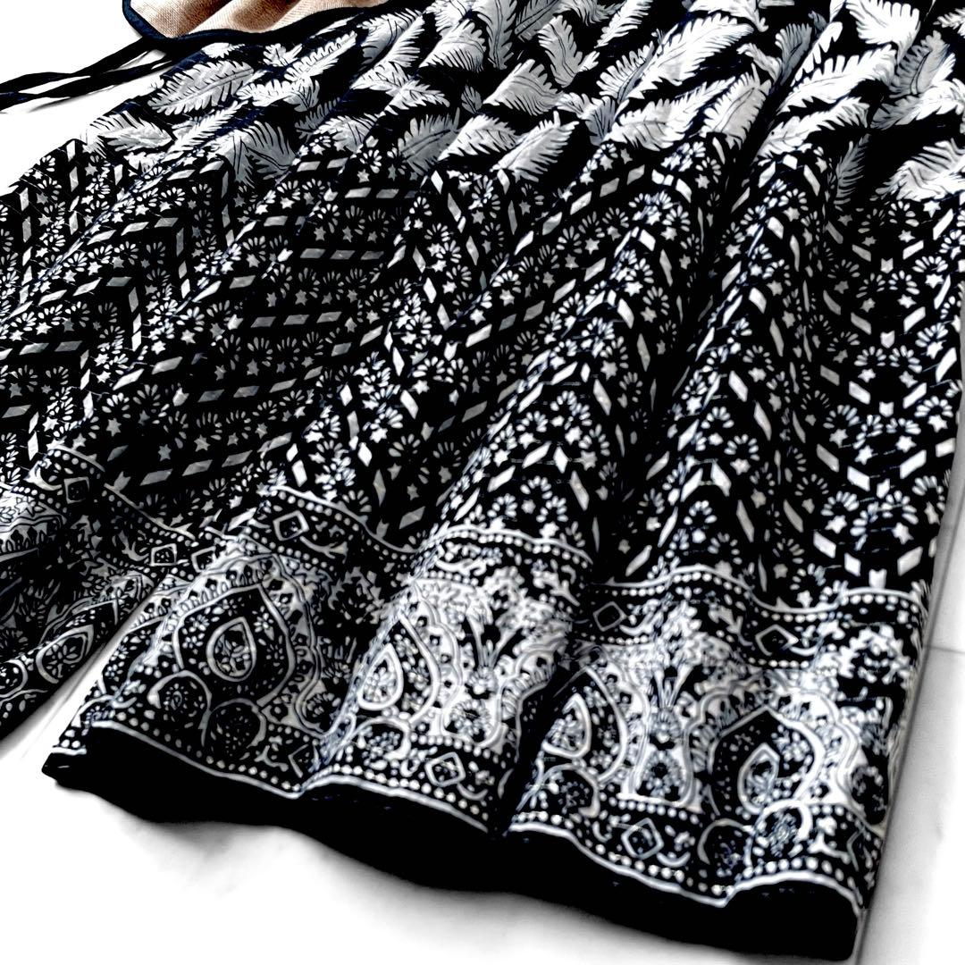 極美品 サラマリカ リーフプリント コットン オールインワン ワンピース