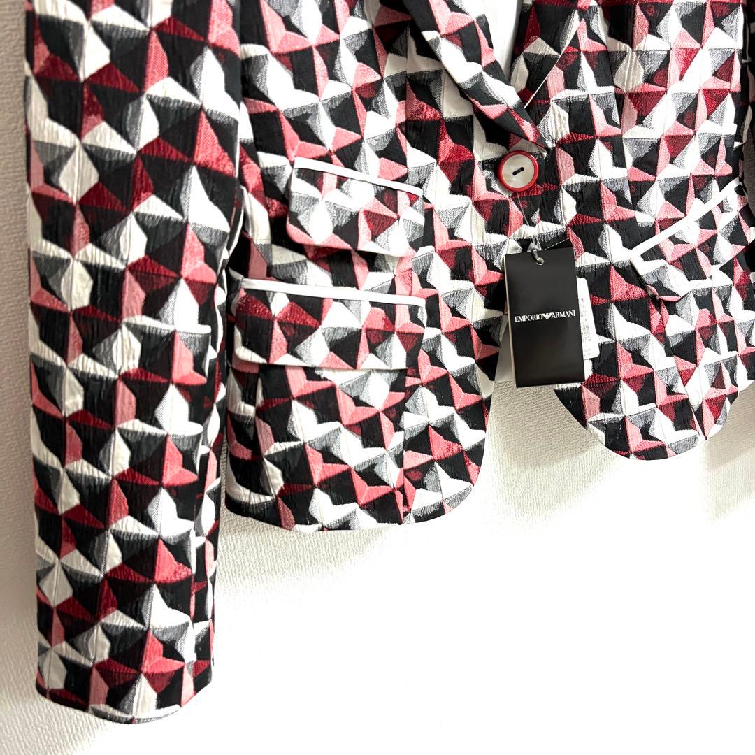 新品✨EMPORIO ARMANI✨マドラス柄　テーラードジャケット　42 L