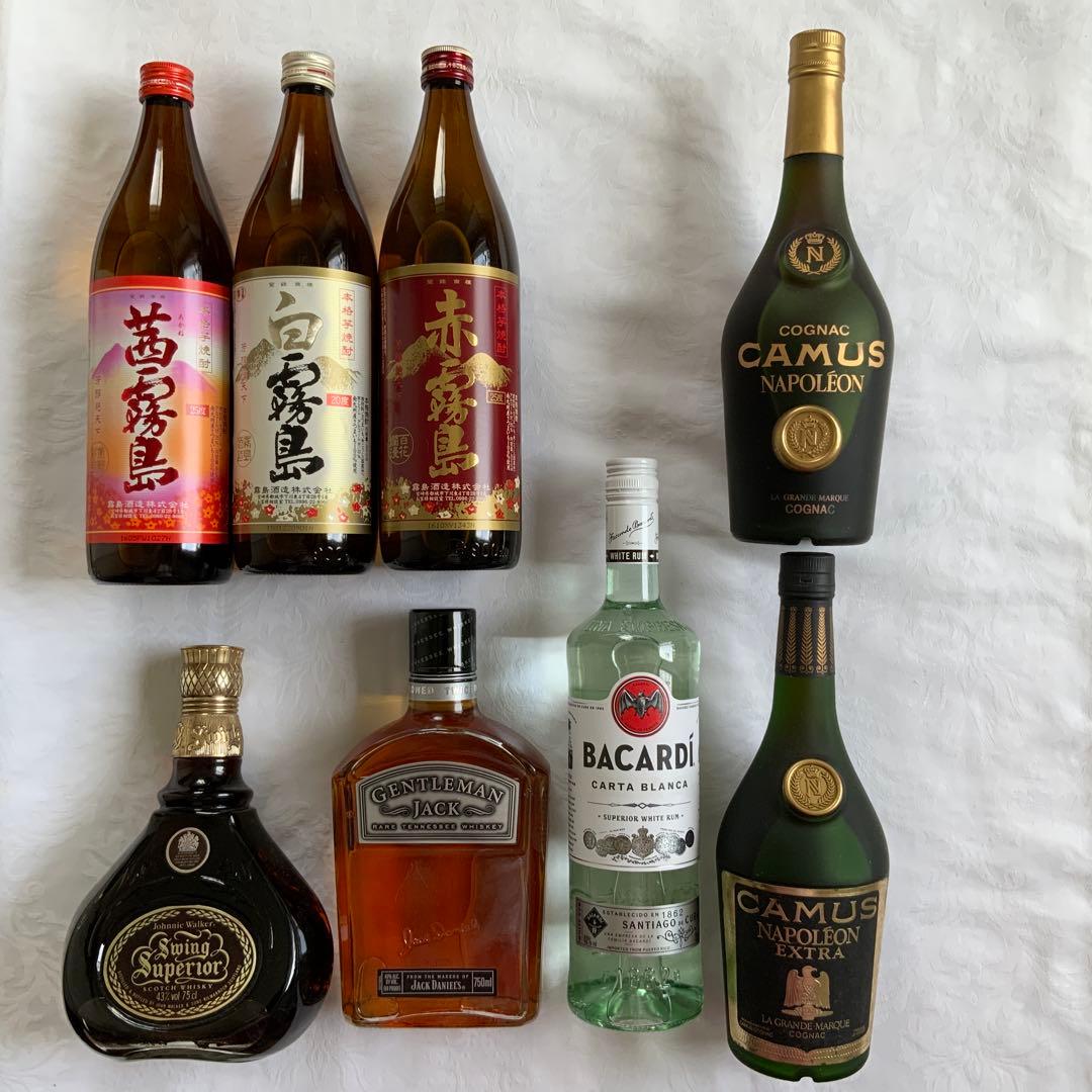 焼酎・コニャック・ウイスキー・ラム　8本セット