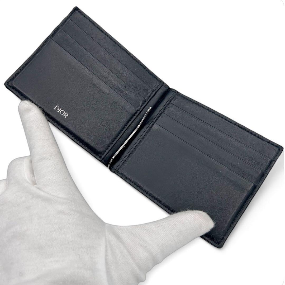 【現行品・美品】DIOR オブリーク マネークリップ ジャガード カードケース