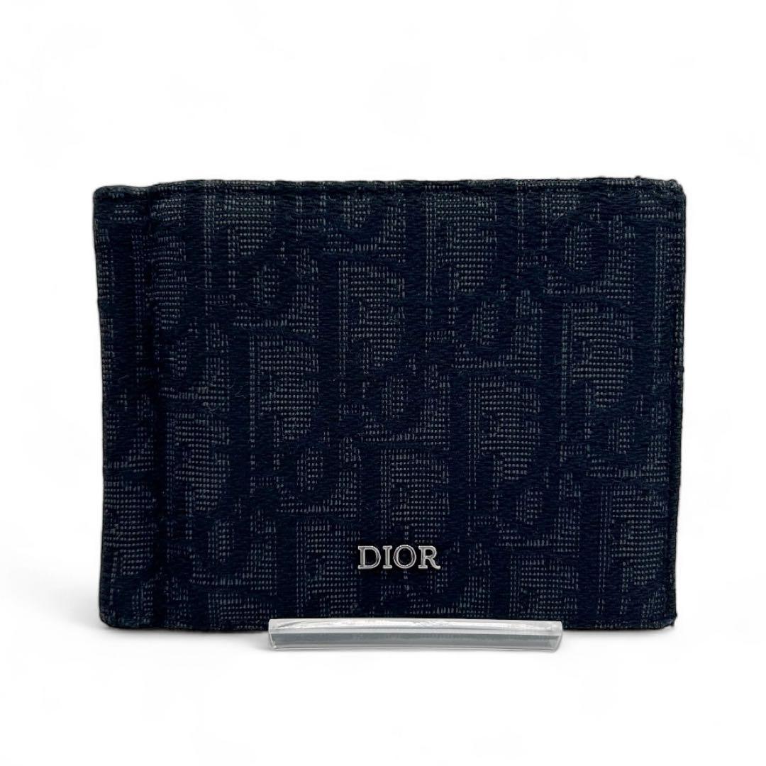 【現行品・美品】DIOR オブリーク マネークリップ ジャガード カードケース