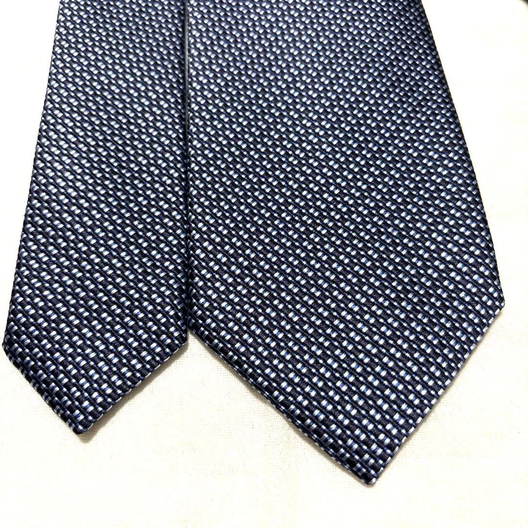 新品　ブリオーニ　ネクタイ　ネイビー　無地　ソリッド　箱付　タグ付