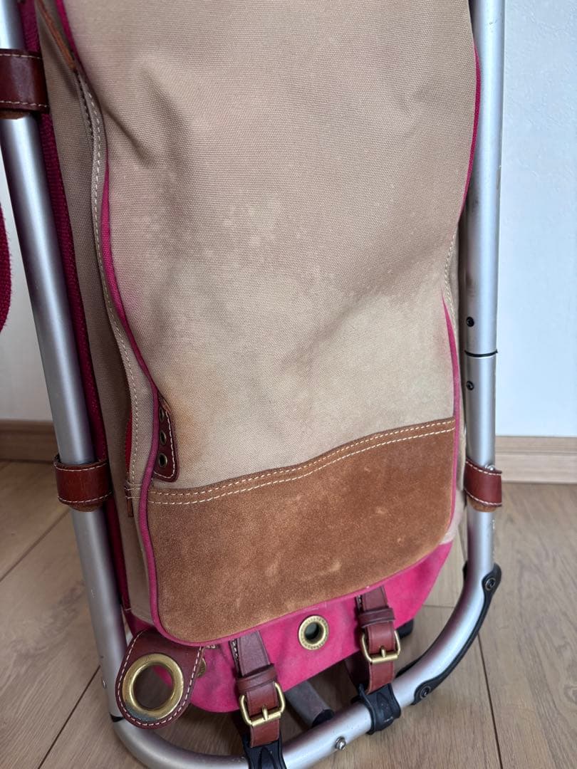 木の庄帆布×ミズノ　ゴルフバッグ ベージュ　ピンク