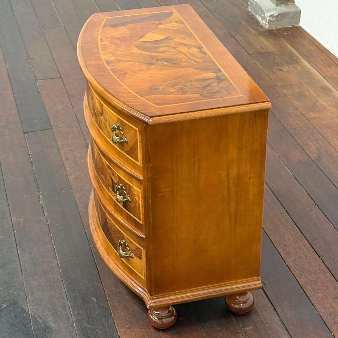 H19K8 イタリア製 象嵌細工 3段チェスト