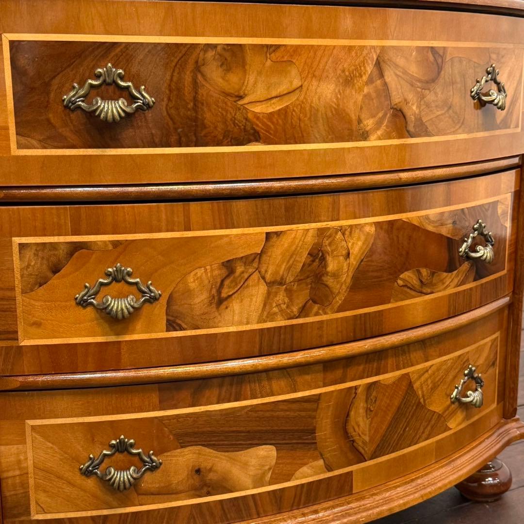 H19K8 イタリア製 象嵌細工 3段チェスト