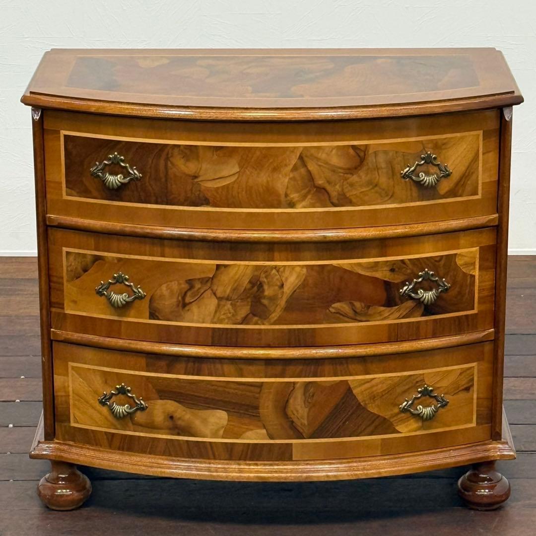 H19K8 イタリア製 象嵌細工 3段チェスト