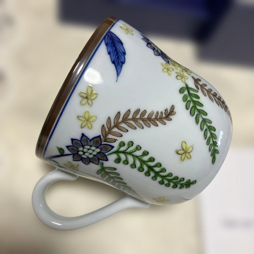 源右衛門 染錦 更沙手花蝶文 マグカップ 有田焼