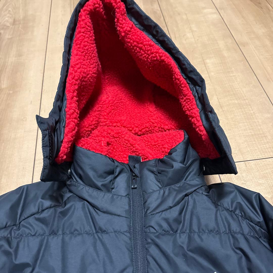 【美品】アディダス ベンチコート ジュニア ブラック/レッド 150cm