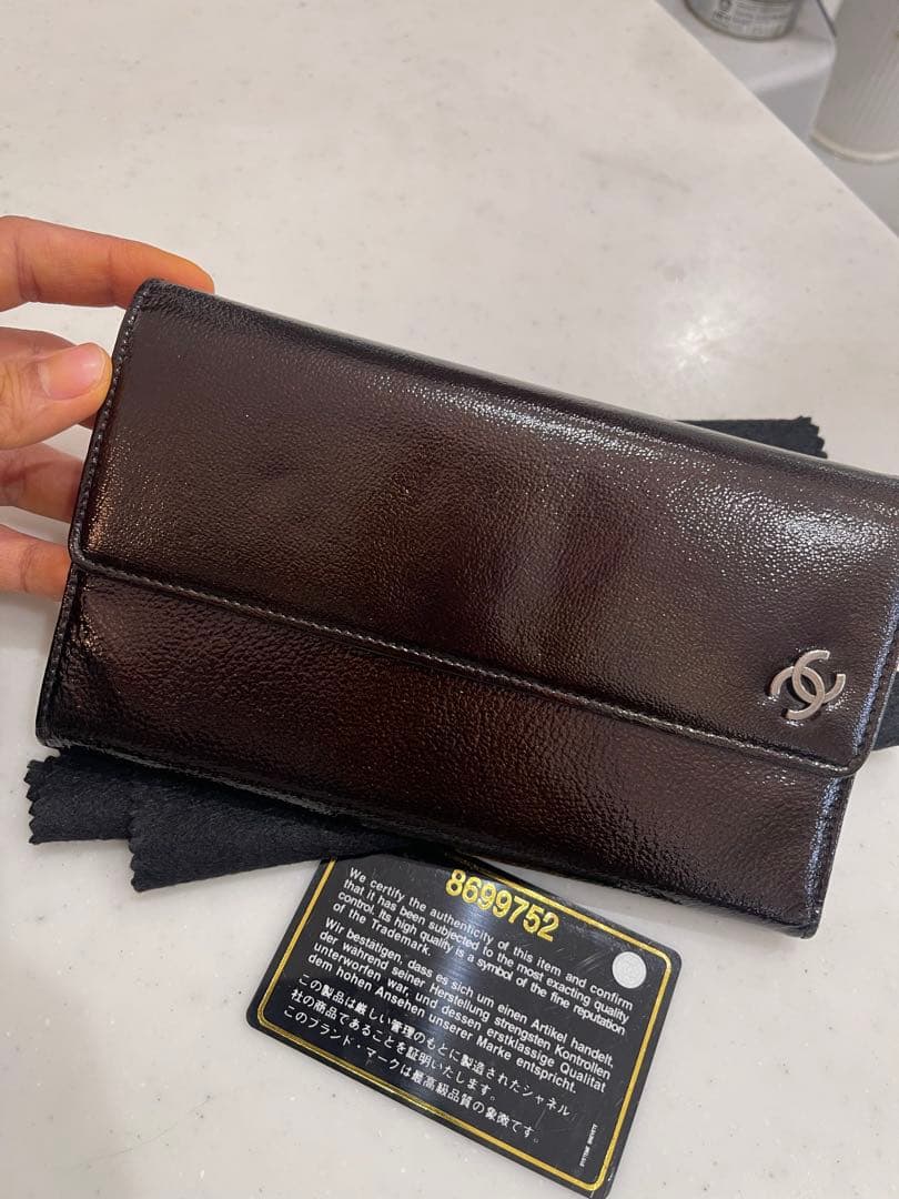 CHANEL 黒レザー 長財布