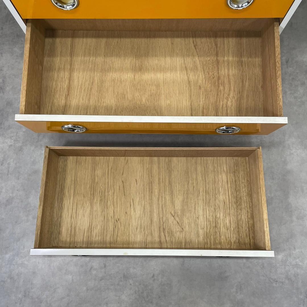 昭和レトロ チェスト オレンジ タンス 4段 引き出し収納 当時物 ヴィンテージ