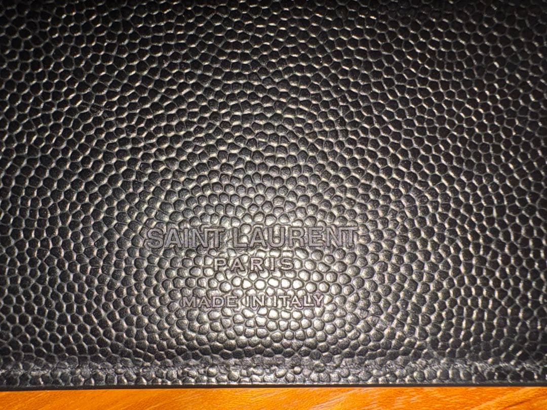 SAINT LAURENT 黒レザー マネークリップ