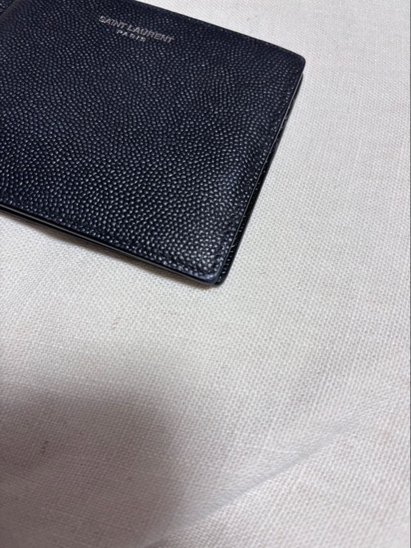 SAINT LAURENT 黒レザー マネークリップ