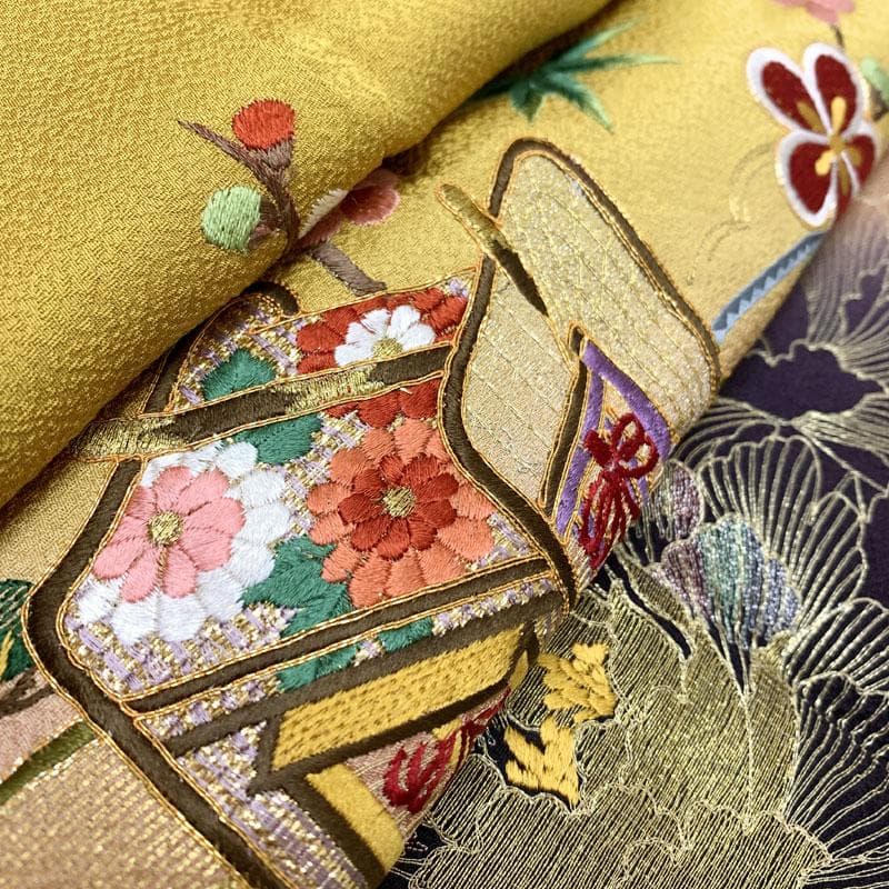 512z8.509y17.小物類.505uu12☆振袖 総刺繍 金駒 シンプル