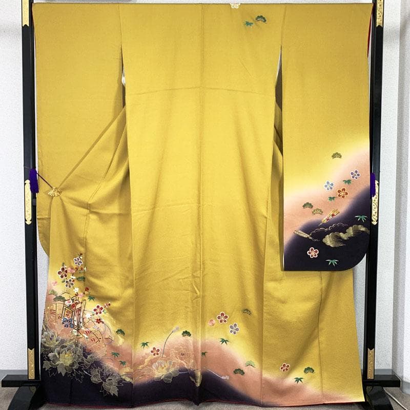 512z8.509y17.小物類.505uu12☆振袖 総刺繍 金駒 シンプル