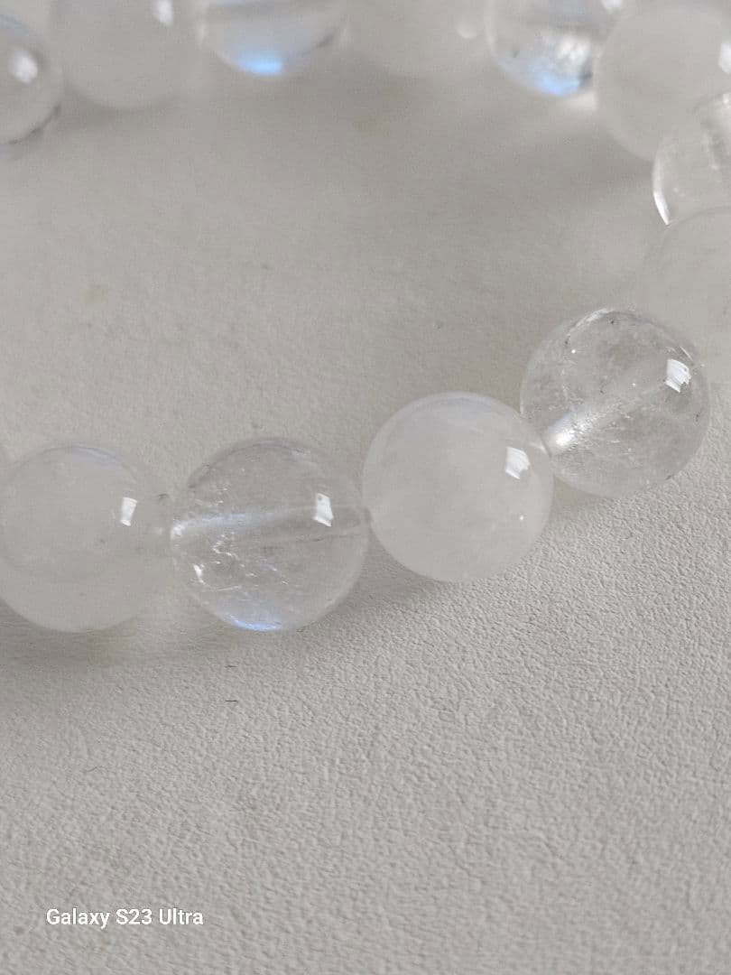 黒平と乙女の１２mm　１６玉ブレスレット 産地証明書付き