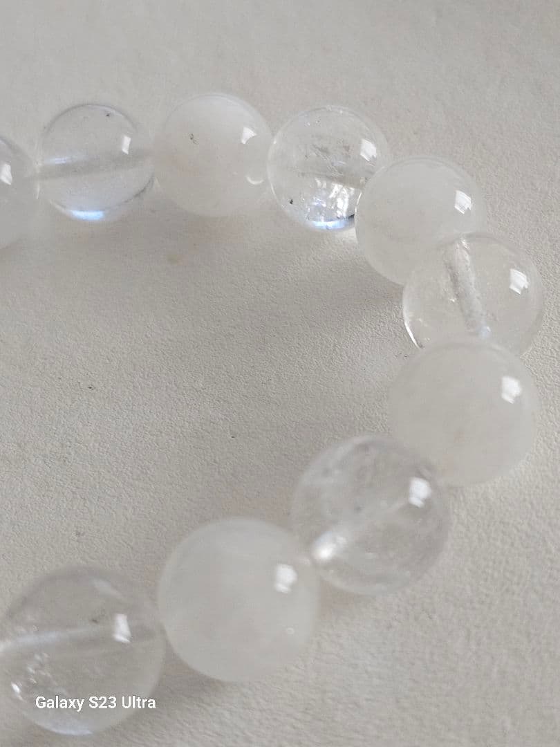 黒平と乙女の１２mm　１６玉ブレスレット 産地証明書付き