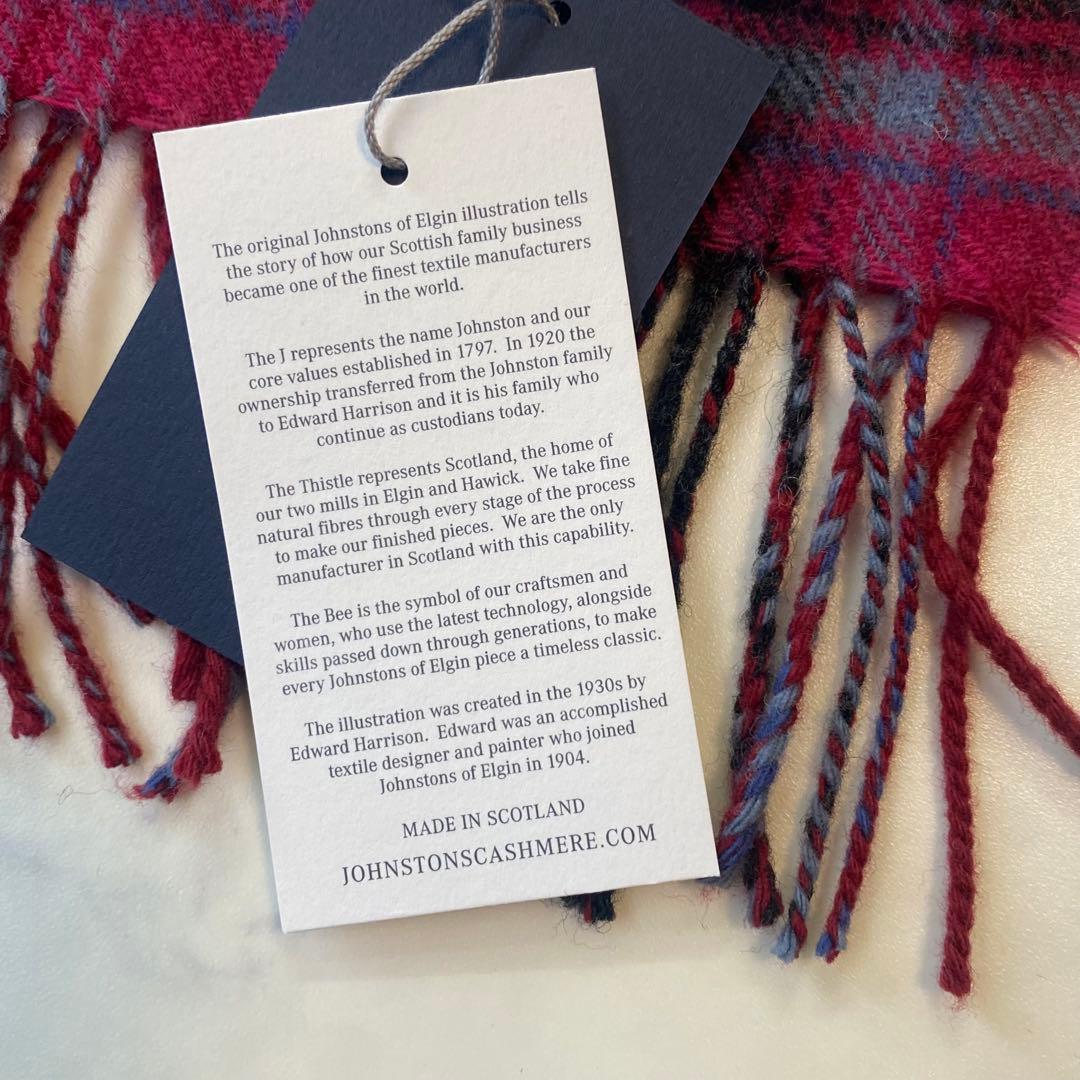 新品✨JohnstonsofElginジョンストンズ マフラー チェック ピンク