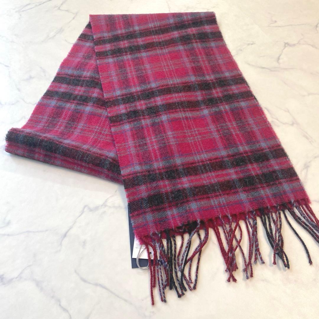 新品✨JohnstonsofElginジョンストンズ マフラー チェック ピンク