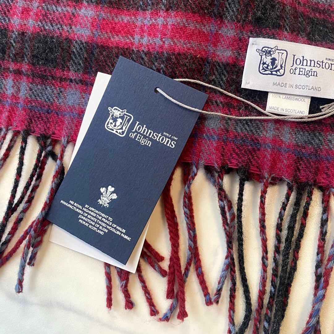 新品✨JohnstonsofElginジョンストンズ マフラー チェック ピンク