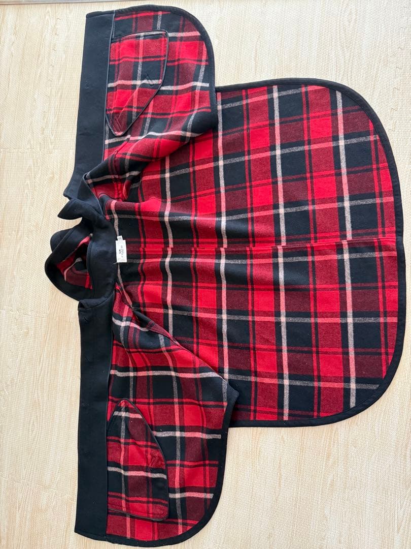 値下げ中！(美品　アメリカ購入)コーチ ポンチョ 内側チェック柄 フード2way