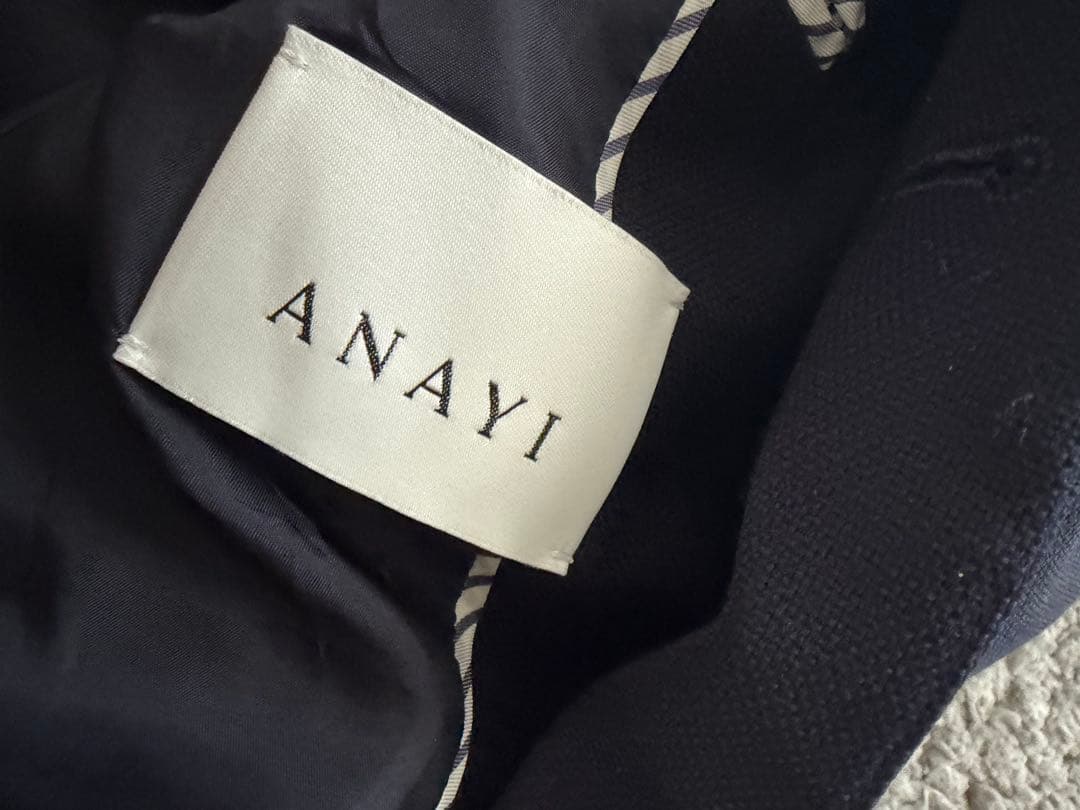 ANAYIウールオックスダブルジャケット38アナイネイビー金ボタン