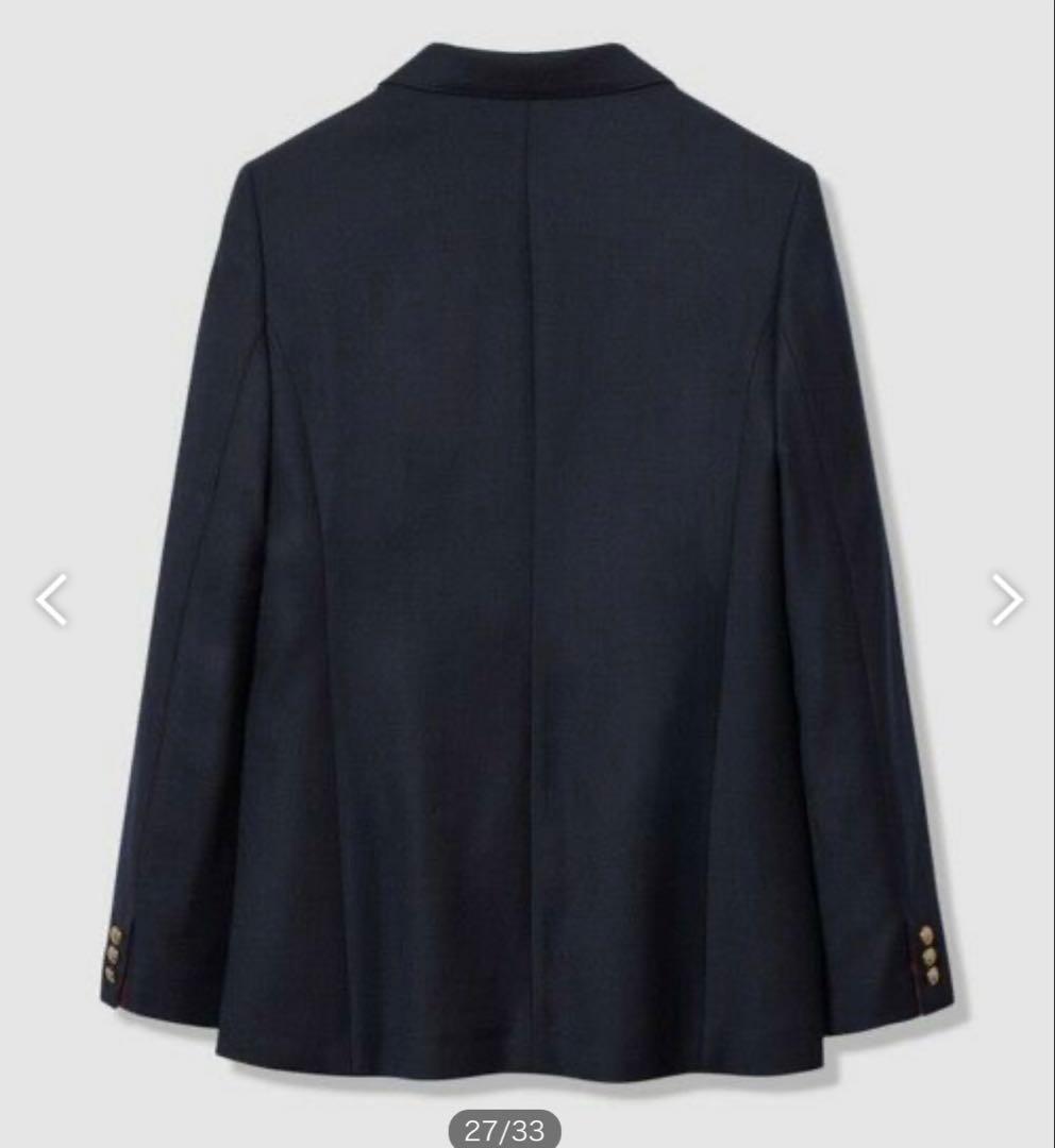 ANAYIウールオックスダブルジャケット38アナイネイビー金ボタン