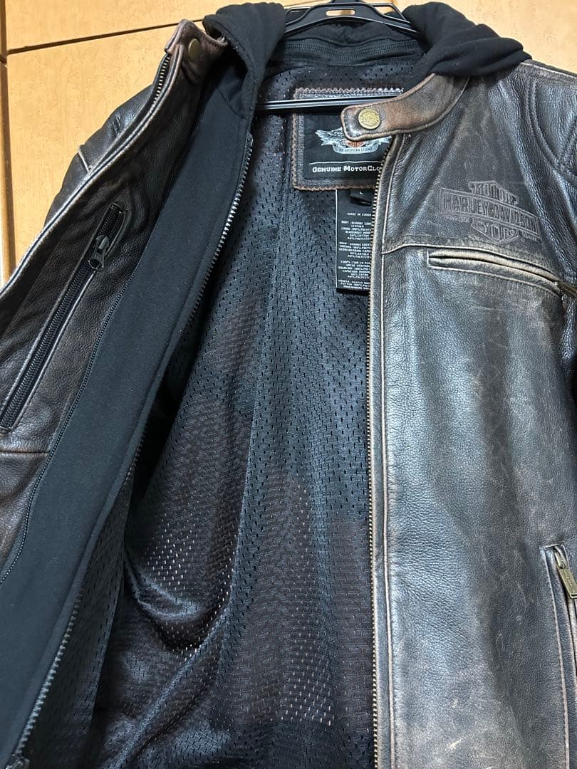 Harley-Davidson フード付きレザージャケット