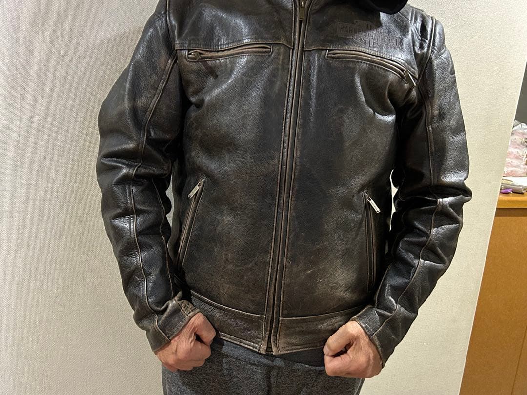 Harley-Davidson フード付きレザージャケット